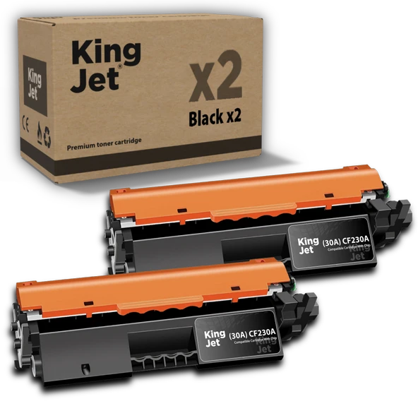 KingJET HP Uyumlu (30A) CF230A Standart Kapasiteli (2'li Paket) Çipli Muadil Toneri | M203dn ürün görseli 1