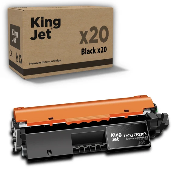 KingJET HP Uyumlu (30X) CF230X Yüksek Kapasiteli (20'li Paket) Çipli Muadil Toneri | MFP M227fdn ürün görseli 1