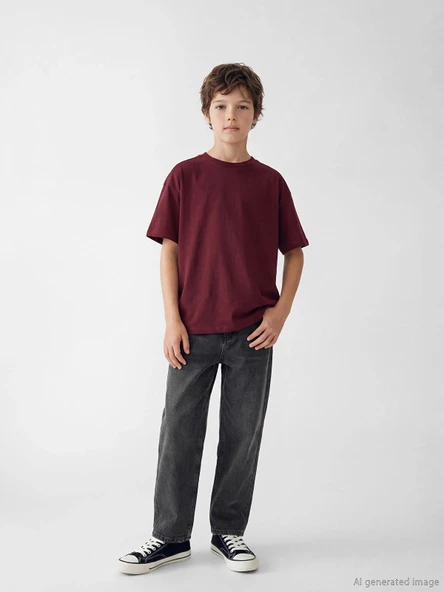 LCW Kids Antrasit Loose Fit Erkek Çocuk Jean Pantolon ürün görseli 1