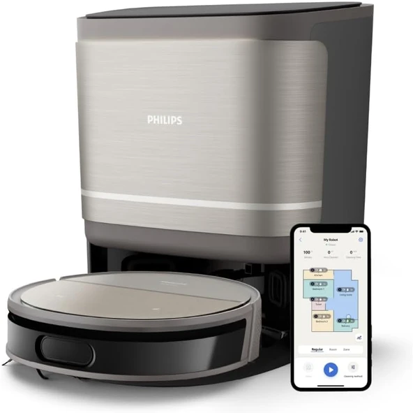 Philips HomeRun 9000 Serisi XU9100/10 Çöp İstasyonlu Akıllı Robot Süpürge ürün görseli 1