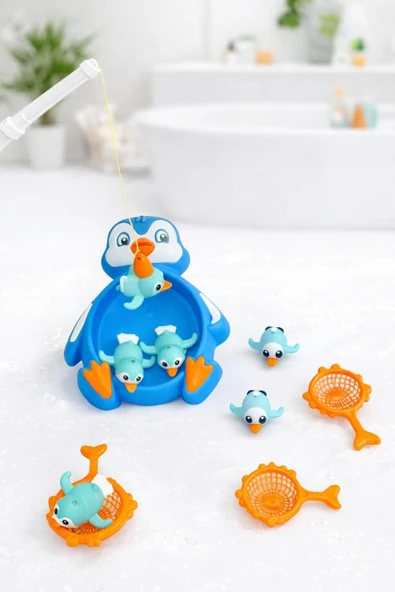Penguen Yakalama Oyunu Mıknatıslı Mavi Turuncu ürün görseli 1