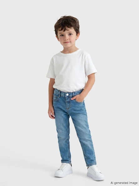 LCW Kids İndigo Erkek Çocuk Slim Fit Jean Pantolon ürün görseli 1
