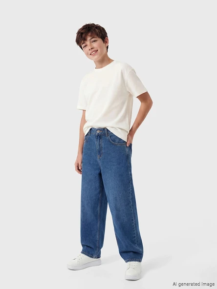 LCW Kids İndigo Loose Fit Erkek Çocuk Jean Pantolon ürün görseli 1