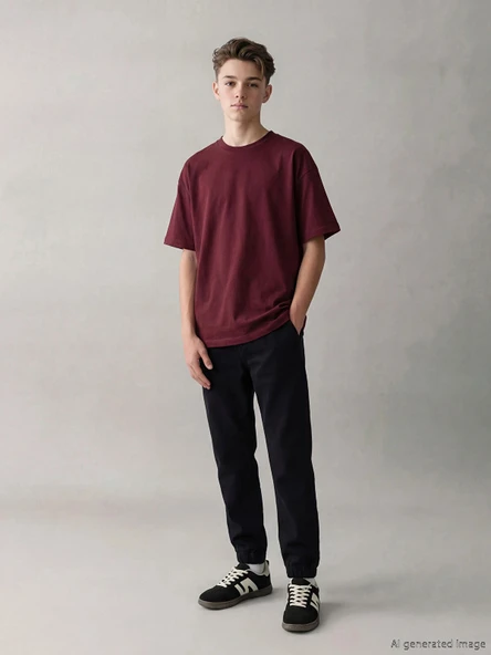 LCW Kids Siyah Beli Lastikli Erkek Çocuk Jogger Jean Pantolon ürün görseli 1