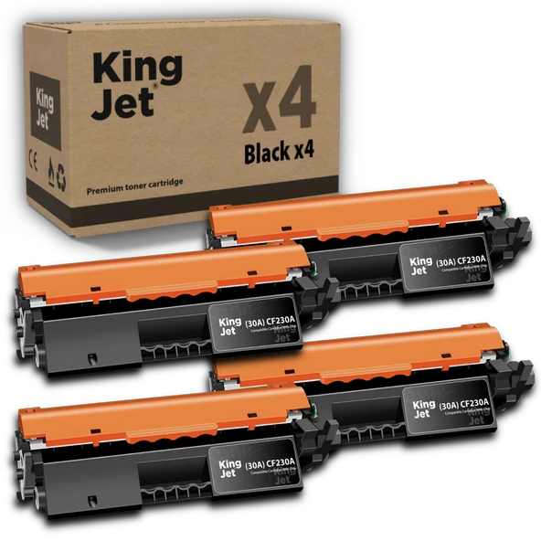 KingJET HP Uyumlu (30A) CF230A Standart Kapasiteli (4'lü Paket) Çipli Muadil Toneri | M203dw ürün görseli 1