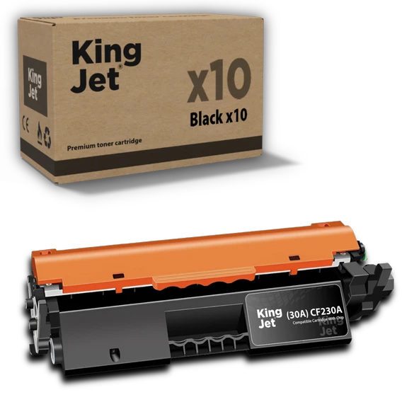 KingJET HP Uyumlu (30A) CF230A Standart Kapasiteli (10'lu Paket) Çipli Muadil Toneri | MFP M227 ürün görseli 1