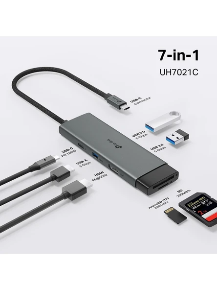 Tp-Link UH7021C Usb-C 7'si 1 Arada Hub - Resim 3