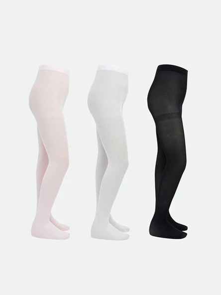 LCW Kids Pembe Basic İnce Kız Çocuk Külotlu Çorap 3'lü ürün görseli 1