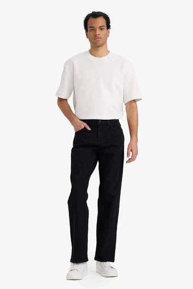 Defacto D9828AXNM40 Siyah Diago Comfort Fit Jean Pantolon ürün görseli 1