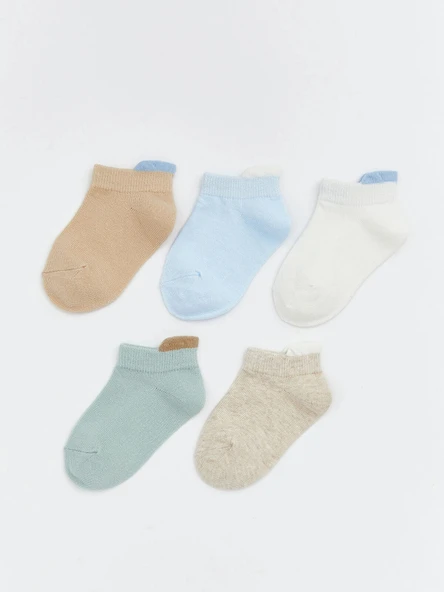 LCW baby Bej Basic Erkek Bebek Patik Çorap 5'li ürün görseli 1