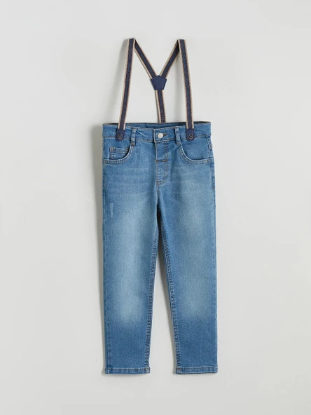 LCW Kids İndigo Askılı Erkek Çocuk Jean Pantolon ürün görseli 1