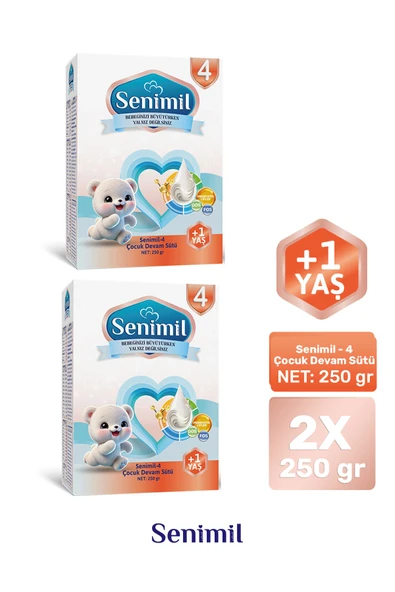 SENİMİL 4 ÇOCUK DEVAM SÜTÜ 250 GR (+1 YAŞ) 2 Lİ AVANTAJ PAKETİ ürün görseli 1