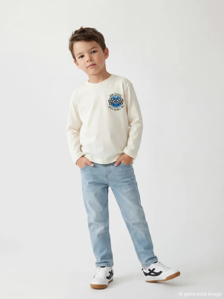LCW Kids İndigo Erkek Çocuk Slim Fit Jean Pantolon ürün görseli 1