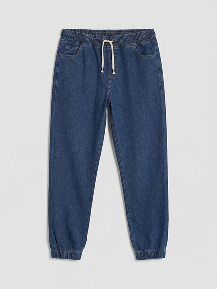 LCW Kids İndigo Beli Lastikli Erkek Çocuk Jogger Jean Pantolon ürün görseli 1