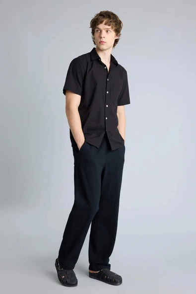 Defacto G2592AXBK81 Siyah %100 Pamuk Baggy Fit Pantolon ürün görseli 1