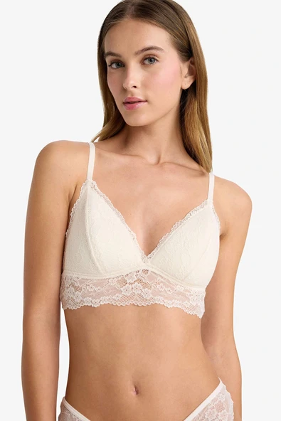 Defacto D7843AXWT46 Beyaz Pedli Dantelli Bralet Fall in Love ürün görseli 1