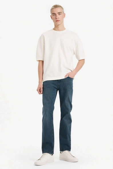 Defacto F9778AXNM41 Yeşil Sergio Regular Fit Jean Pantolon ürün görseli 1