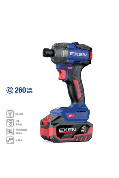 EXEN EN 264 VD Kömürsüz Darbeli Şarjlı Vidalama 260 Nm ürün görseli 1