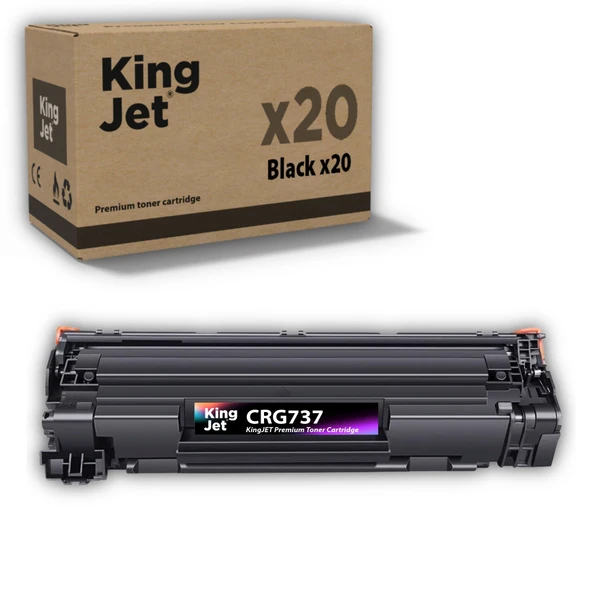 KingJET Canon Uyumlu CRG-737 Standart Kapasiteli (20'li Paket) Çipli Muadil Toneri | MF229DW ürün görseli 1