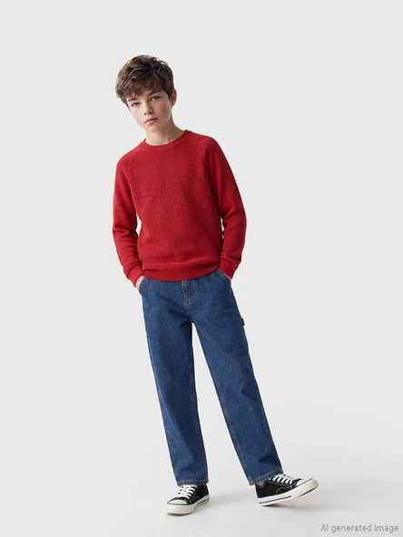 LCW Kids İndigo Loose Fit Erkek Çocuk Jean Pantolon ürün görseli 1