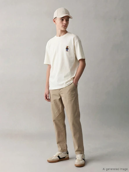 LCW Kids Bej Erkek Çocuk Gabardin Pantolon ürün görseli 1