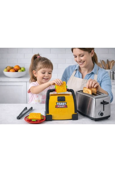 Oyuncak Tost Makinesi Seti sarı ürün görseli 1