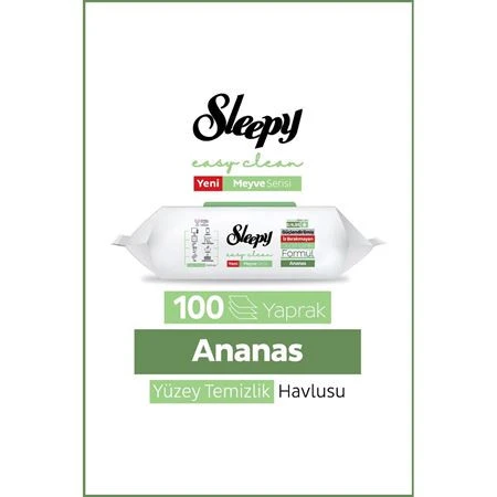 ŞeyliŞeyler - Sleepy Ananas Yüzey Temizlik Havlusu 100 Yaprak 3 Paket ürün görseli 1