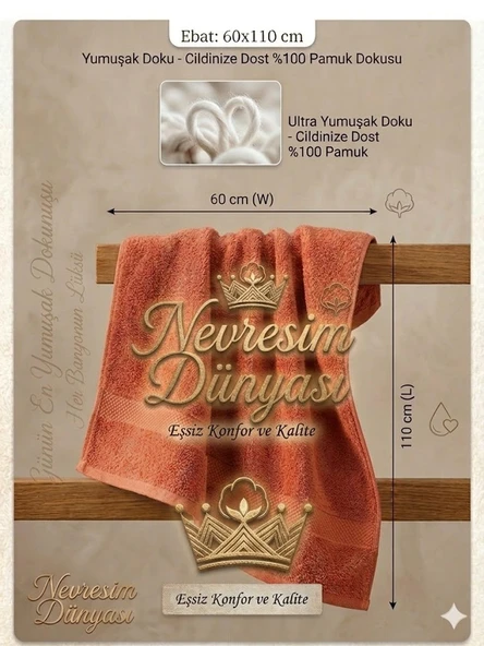 Nevresim Dünyası Prime Havlu 60x110 Kiremit ürün görseli 1