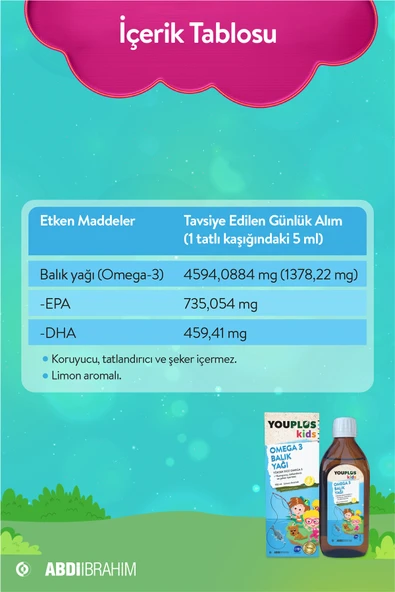 Youplus Kids Omega-3 150 ml - Resim 5