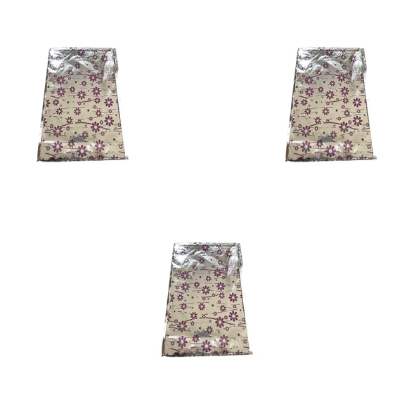 Omeyva Desenli Metalize Hediye Paketi Yapışkanlı Torba Poşet - 25x35 Cm. - 100 Adetlik 3 Paket ürün görseli 1