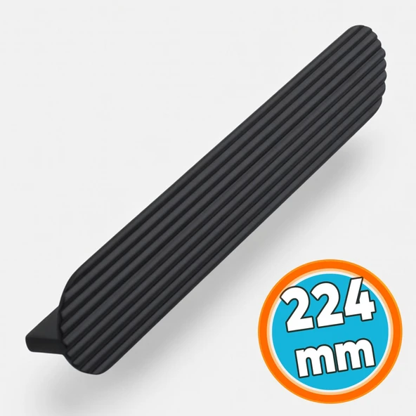 Metal Kulp 224 mm 22,4 cm Mat Siyah Mutfak Dolabı Kulbu Kulpu Mobilya Çekmece Dolap Kulpları ürün görseli 1