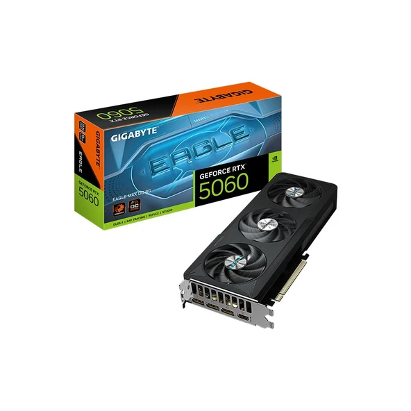 GIGABYTE GeForce RTX 5060 EAGLE OC 8G GDDR7 8GB 128Bit DLSS 4 NVIDIA Ekran Kartı-GV-N5060EAGLEMAX OC-8GD ürün görseli 1