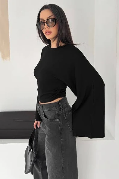 Kadın İspanyol Kol Crop Bluz ürün görseli 1
