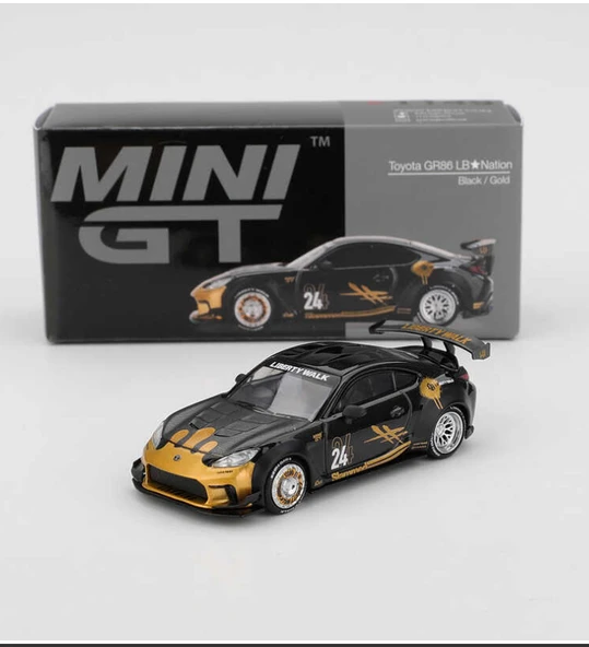 mini gt 1/64 1149 Toyota GR86 LB-Nation Black/Gold ürün görseli 1