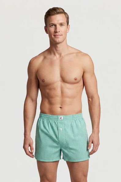 Cacharel Poplin Boxer Erkek 1113/Kareli Yeşil ürün görseli 1