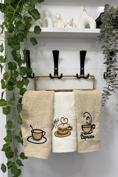 Kokora Nakışlı 3lü Mutfak Havlu Takımı 30x50 Cm ürün görseli 1