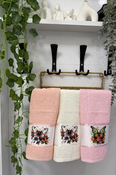 Kelebek Baskılı 3lü Mutfak Havlu Takımı 30x50 Cm ürün görseli 1