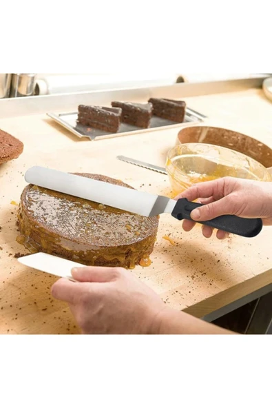 Eğik Pasta Sıvama Spatulası Metal 33 Cm ürün görseli 1