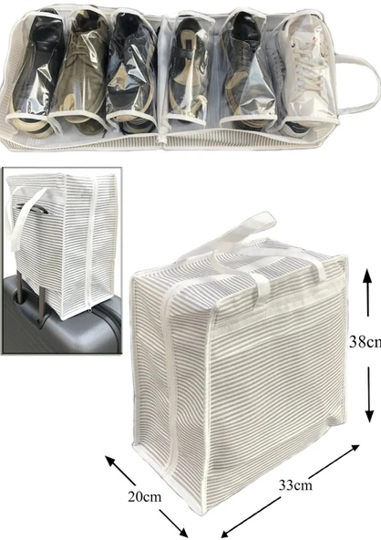 Ayakkabı SAKLAMA ve TAŞIMA Çantası (Çizgili Model) Shoe Tote ürün görseli 1
