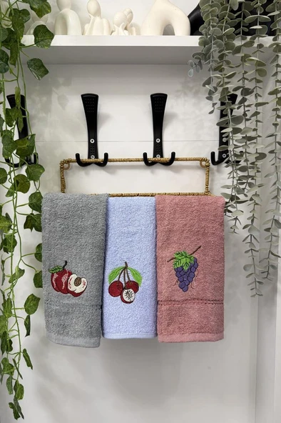 Lezzem Nakışlı 3lü Mutfak Havlu Takımı 30x50 Cm ürün görseli 1