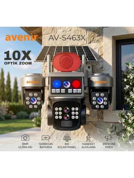 PTTAVM: Avenir S463X 10X ZOOM SIM Kartlı 3 Kameralı 9MP 4g Güneş