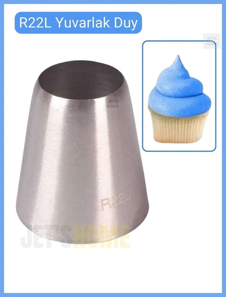 R22L Büyük Yuvarlak Krema Duyu – Cupcake, Pasta ve Dolgu Uygulamaları İçin Süsleme Ucu ürün görseli 1