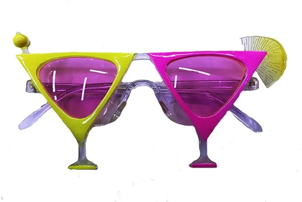 Sarı Pembe Renk Martini Parti Gözlüğü ürün görseli 1