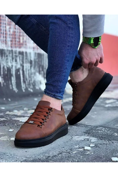Taba Kömür Düz Erkek Casual Ayakkabı - Resim 3