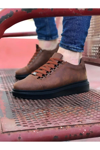 Taba Kömür Düz Erkek Casual Ayakkabı - Resim 2