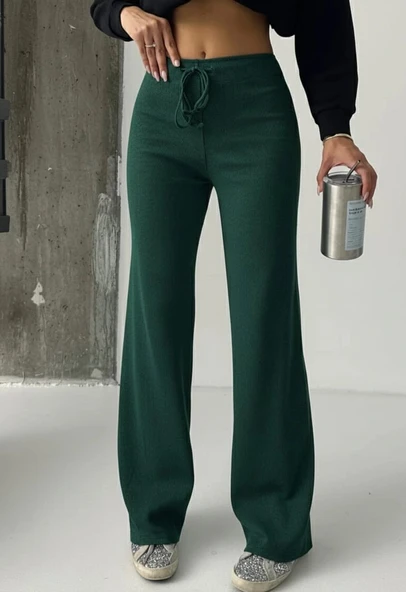 Fit comfort bej salaş pantolon petrol yeşili ürün görseli 1