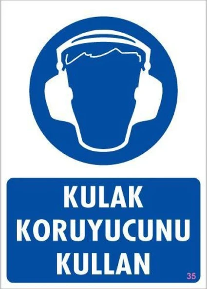 Kulak Koruyucu Kullan Uyarı Levhası 25x35 KOD:35 ürün görseli 1