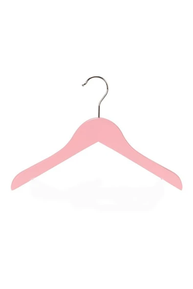 Altıntaş 36 Adet Ahşap Bebek Elbise Askısı Vernikli Ahşap Çocuk Askısı Pembe Boyalı 32 Cm ürün görseli 1