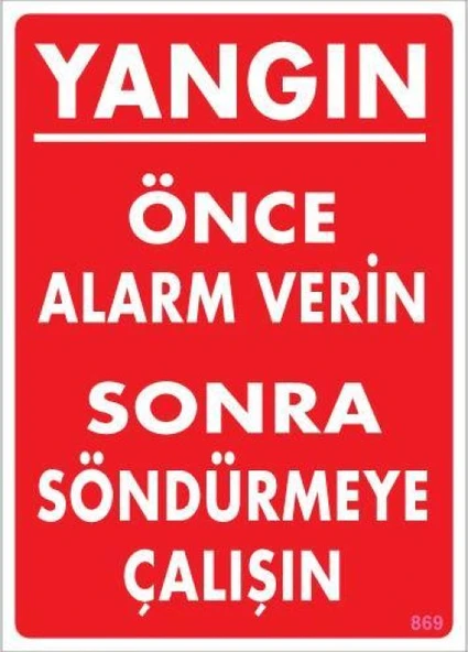 Yangın Nasıl Söndürülür Uyarı Levhası 25x35 KOD:869 ürün görseli 1