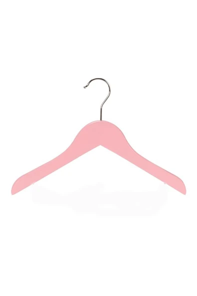 Altıntaş 12 Adet Ahşap Bebek Elbise Askısı Vernikli Ahşap Çocuk Askısı Pembe Boyalı 32 Cm ürün görseli 1